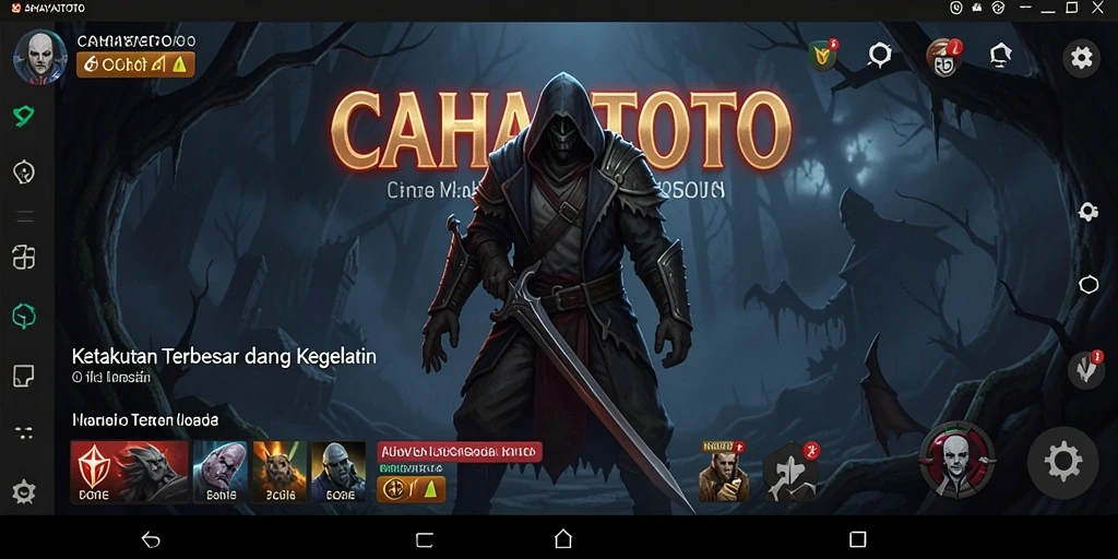 Tampilan gameplay menegangkan di CAHAYATOTO dengan suasana Horror.