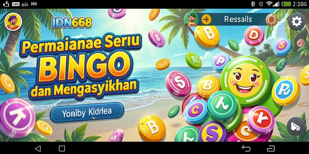 Tampilan gameplay seru Bingo di IDN668 yang menghibur.
