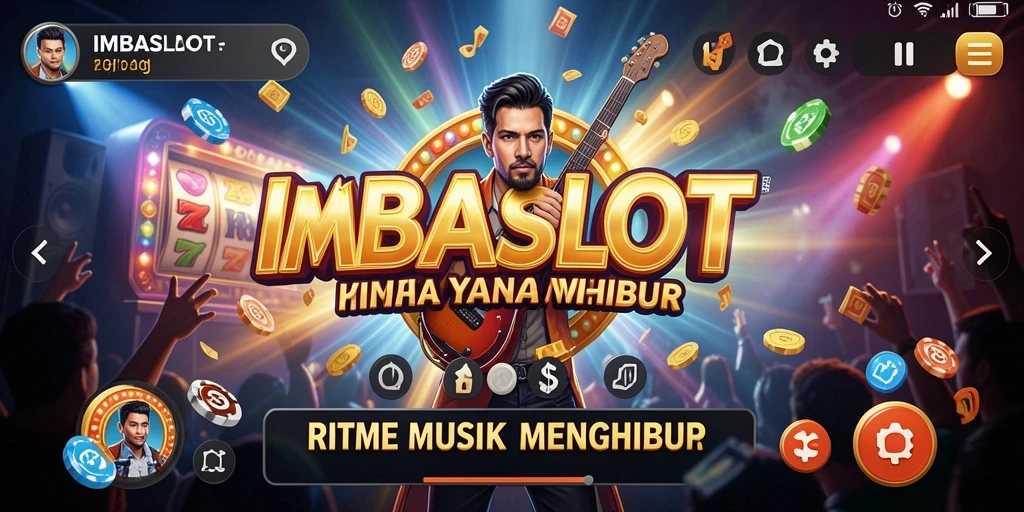 Tampilan gameplay menarik dalam IMBASLOT dengan irama musik.