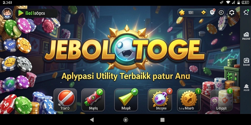 Tampilan utama aplikasi JEBOLTOGEL dengan fitur Utility yang menarik.