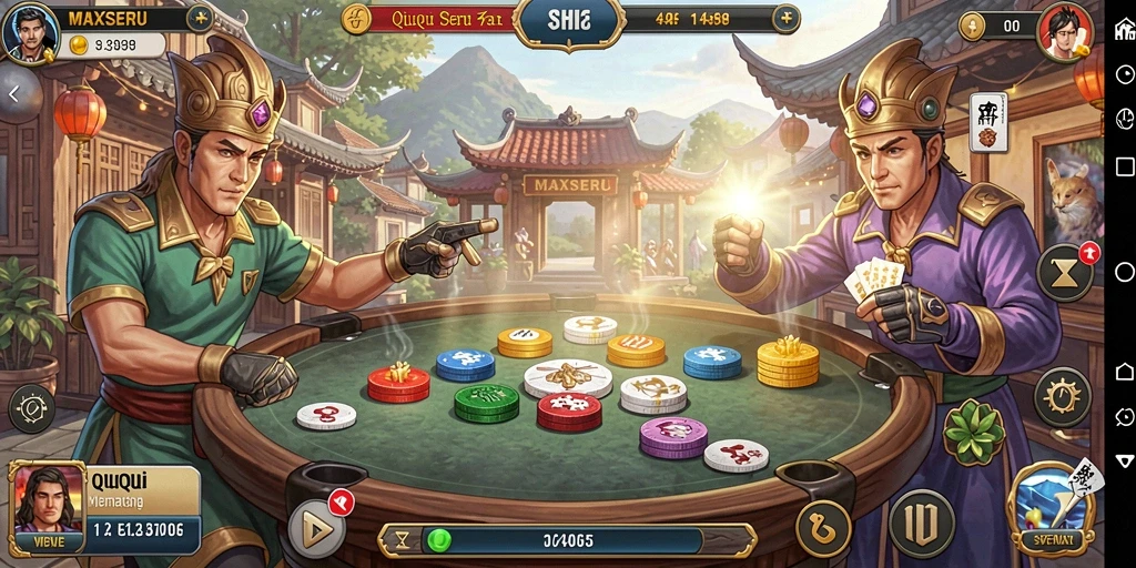 Tampilan gameplay QiuQiu yang menarik dan penuh warna.