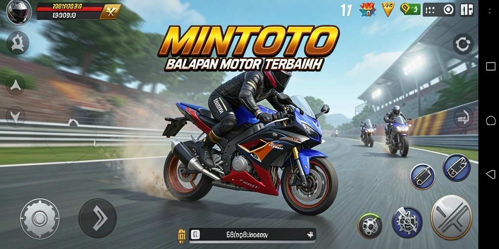 Gameplay seru dan mendebarkan dalam balapan motor.