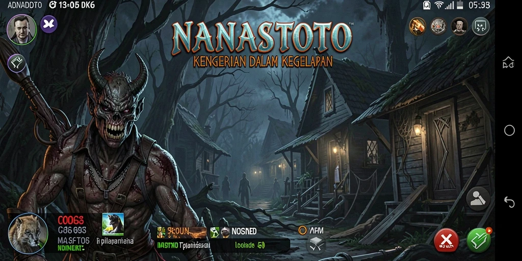 Screenshot NANASTOTO menunjukkan momen menakutkan saat menyeramkan.