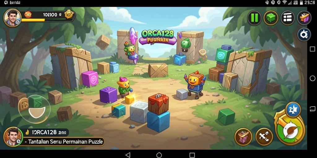 Screenshot gameplay ORCA128 menampilkan berbagai tantangan Puzzle yang menarik.
