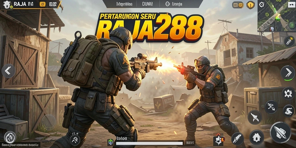 Gameplay menarik RAJA288 dalam pertempuran Battle Royale.