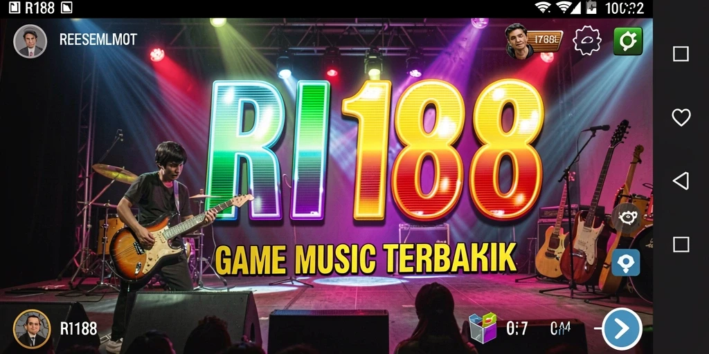 Tampilan gameplay interaktif RI188 yang menampilkan tantangan musik yang seru.