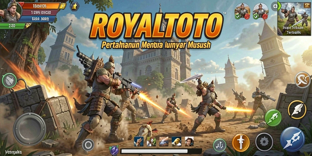 Tampilan gameplay menakjubkan dalam ROYALTOTO Tower Defense.