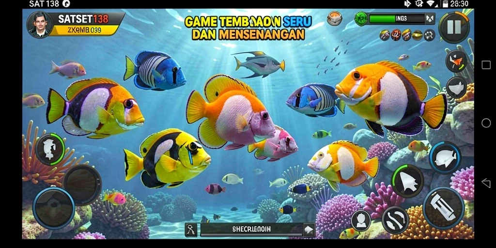 Tampilan gameplay menarik dari SATSET138 saat menembak ikan.