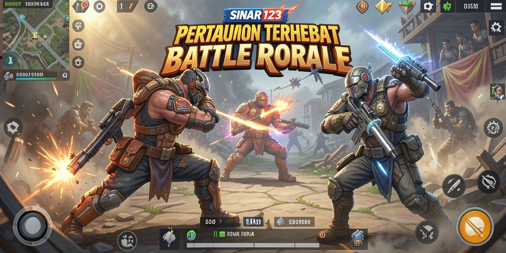 Screenshot gameplay SINAR123 menampilkan aksi seru di dunia Battle Royale.