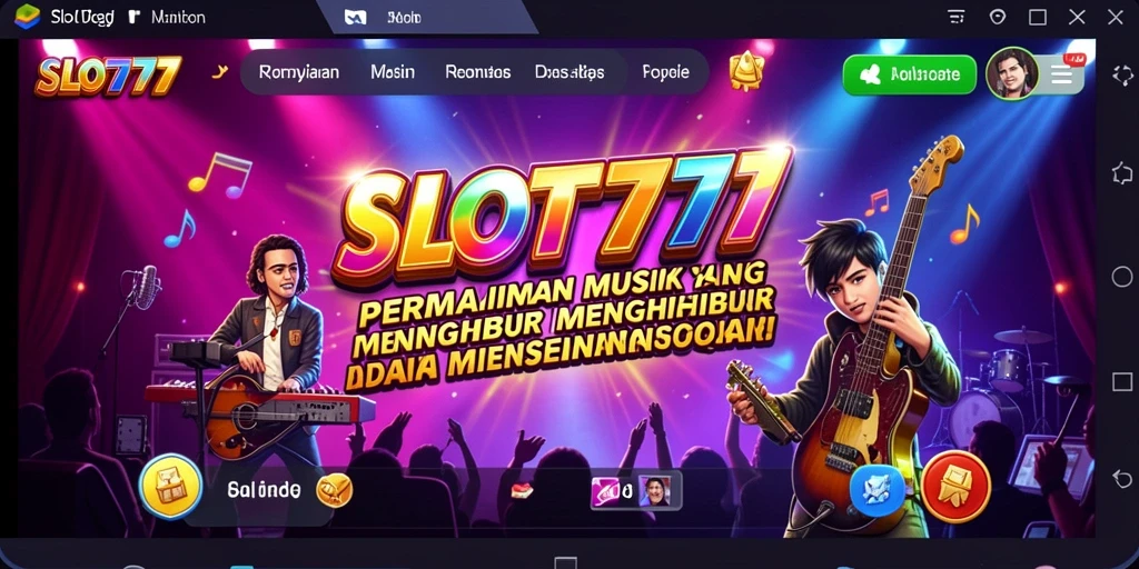 Tampilan gameplay SLOT777 yang menghibur dan berwarna-warni.
