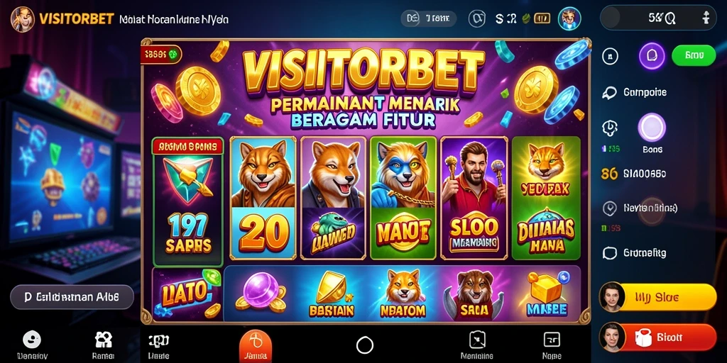 Screenshot gameplay VISITORBET menunjukkan putaran Slot yang menegangkan dan menyenangkan.