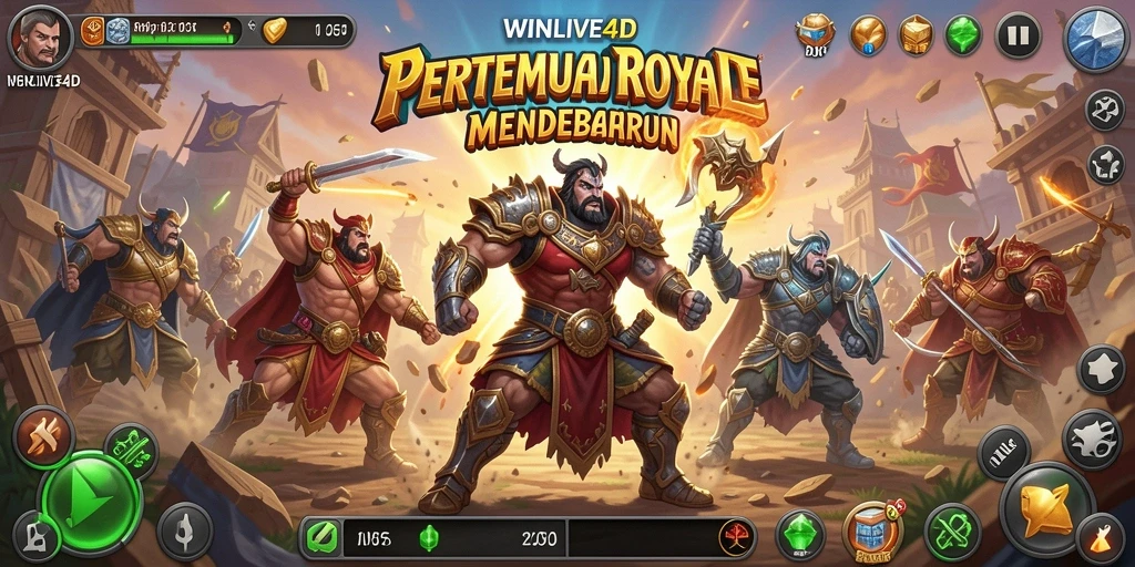 Screenshot seru dari gameplay WINLIVE4D dalam laga Battle Royale.